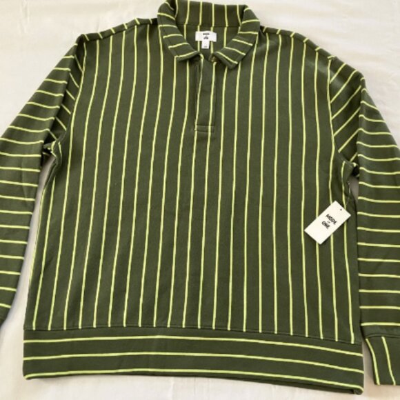 Mode of One Men's Long Sleeve French Terry Shirt Wild Ivy Size L - Picture 3 of 6